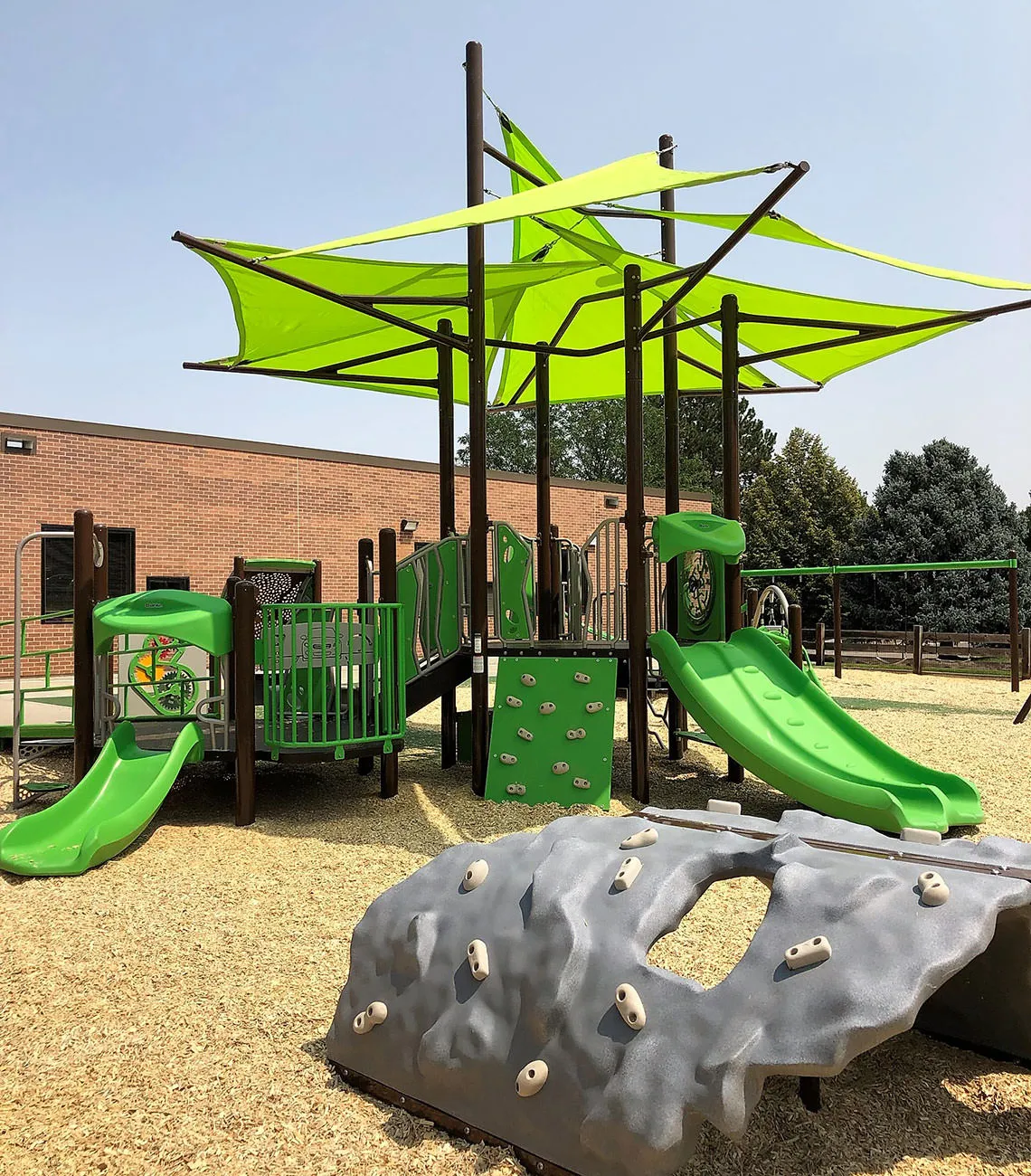 Shade cover over playground at Walnut Hills Preschool